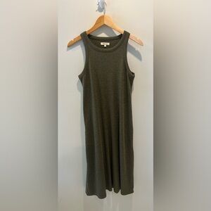 Madewell Sleeveless Dress in Olive Green